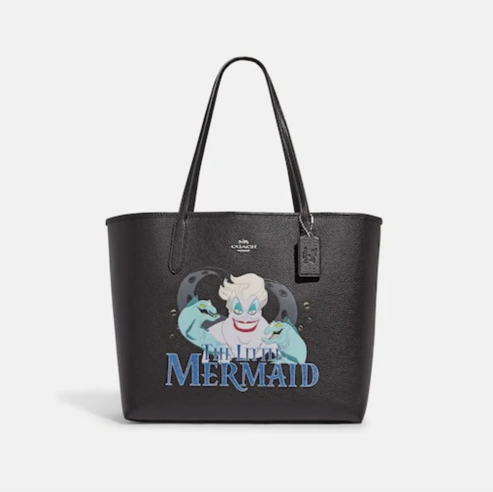 Disney X Coach CC16 City Tote With Signature Canvas Interior & Ursula Motif NWT